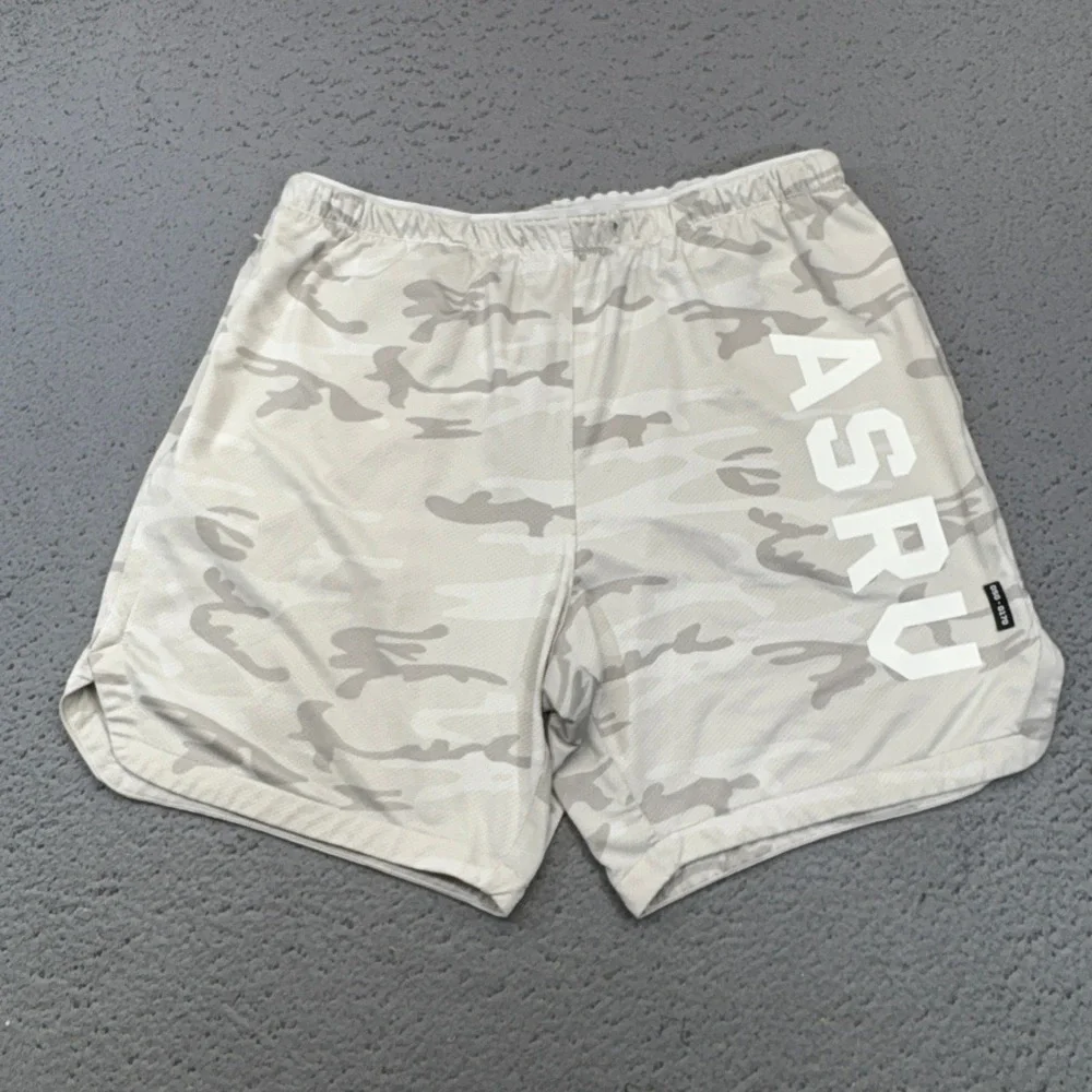 ASRV Shorts Mens XL White Camo Training Athletic Gym Technical Sportswear USA